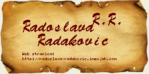 Radoslava Radaković vizit kartica